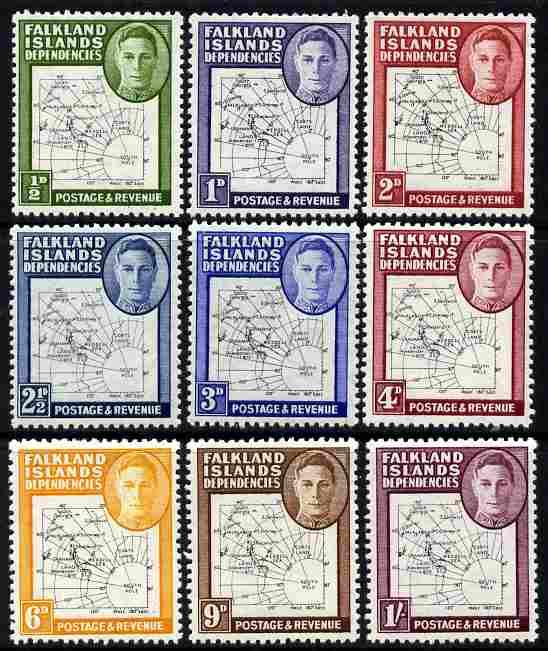 Falkland Islands Dependencies 1946-49 KG6 Thin Maps compl...