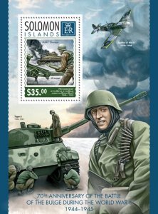 SOLOMON IS. - 2014 - WWII, Battle of the Bulge-Perf Souv Sheet-Mint Never Hinged