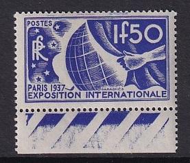 France  #320   MNH 1936   Paris exposition   1.50fr