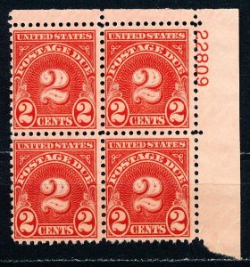 US #J81 Plate Block MNH