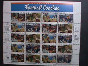 ​UNITED STATES -1997 SC#3143-6 FOOTBALL COACHE MNH SHEET WE SHIP TO WORLD WIDE