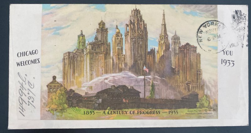 1933 USA LZ 127 Graf Zeppelin cover Century Of Progress Exhibition Cachet #C18