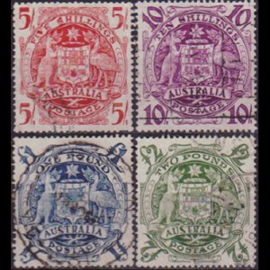 AUSTRALIA 1949 - Scott# 218-21 Arms Set of 4 Used