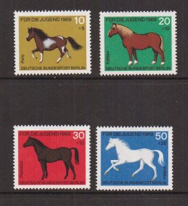 Germany  Berlin   #9NB61-9NB64  MNH  1969  horses