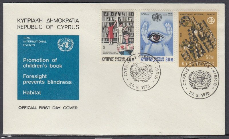 Cyprus Scott 468-70 FDC - 1976 Anniversaries