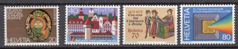 Switzerland - 1978 Events Sc# 652/655 - MNH  (7216)