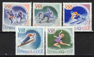 Russia 1960 Sc#2300/2304 WINTER GAMES SQUAW VALLEY CALIFORNIA Set (5) MNH