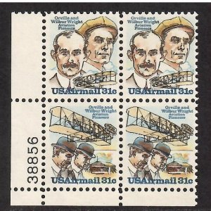 US Airmail # C91 - C92 , F-VF OG NH Se-Tenant L/L Plate Blk of 4 - I Combine S/H