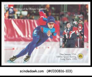 GRENADA - 1994 100YRS OF THE OLYMPIC COMMITTEE / SPEED SKATING - M/S MNH