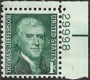 # 1278 MINT NEVER HINGED THOMAS JEFFERSON