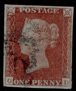 GB QV SG8, 1d red-brown PLATE 76, FINE USED. Cat £35. GD