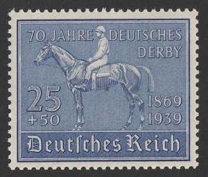 GERMANY 1939 German Derby Anniv 25 + 50pf blue. MNH **.
