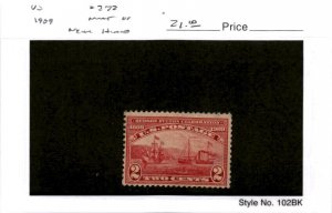 United States Postage Stamp, #372 Mint NH, 1909 Half Moon Ship (AL)