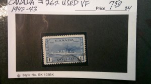 Canada 1942-43 Battleship Scott# 262 USED VF