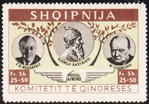 Albania 1949 unused 25+50 Roosevelt, Kastrioti, Churchill unissued