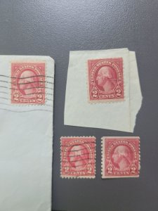US 1923 2c Scott # 599, 634 , 4 stamps