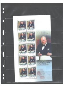 GIBRALTAR,2008 #1142-1145, MNH;FULL SHEET,CHURCHILL NELSON, GHANDI, KENNEDY