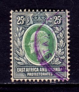 East Africa and Uganda - Scott #37 - Used - Horiz. crease, revenue cancel