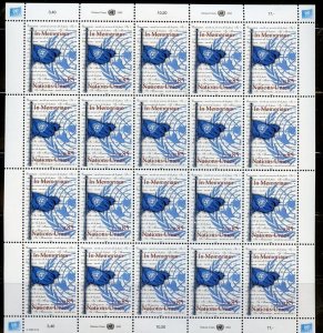 UNITED NATIONS SCOTT #414 GENEVA, 337 VIENNA PEACE MINIATURE SHEETS MINT NH