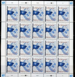 UNITED NATIONS SCOTT #414 GENEVA, 337 VIENNA PEACE MINIATURE SHEETS MINT NH