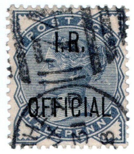 (I.B) QV Postal : IR Official ½d (SG O5) 