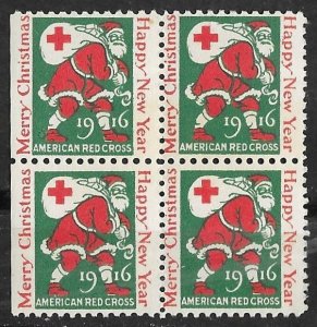 USA # WX18   Christmas Seal 1916  BLOCK of 4   (1)  VF Mint NH