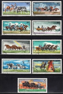 Hungary #1913-21 ~ Cplt Set of 9 ~ Horses, Breeding ~ Ucto, MX hinge use (1968)