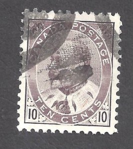 CANADA # 93 VF USED 10c KEVII RE-ENTRY LEFT SIDE OF LEFT NUMRAL BOX BS27616