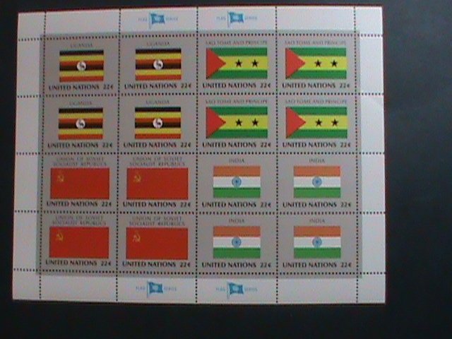 ​UNITED NATION-1985 SC#458-461 U. N. FLAGS SERIES MNH FULL SHEET- VERY FINE