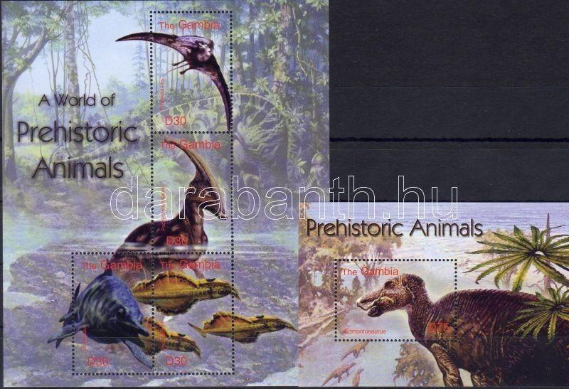 Gambia stamp Prehistoric animals minisheet + block MNH 2003 WS4475