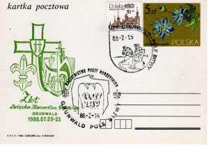 Poland 1988 Scout cancel on Scout postcard