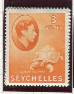 SEYCHELLES; 1938 early GVI issue Mint hinged Shade of 3c. Chalk paper value