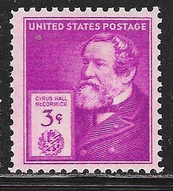 USA 891: 3c Cyrus Hall McCormick, MNH, F-VF