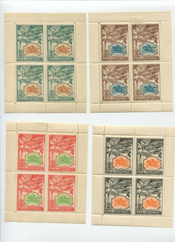 Set of 5 Vintge 1932 APS National Philatelic Expo Convention Sheets (APS A1 ) 