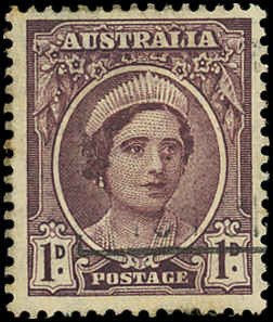 AUSTRALIA Sc 191 USED - 1943 1p Queen Elizabeth - Pf 15x14 -  Sound, No Faults