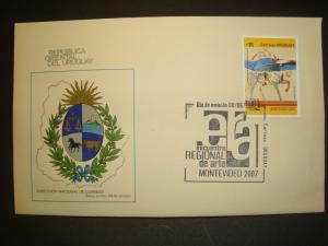 Uruguay #2194 FDC cover Art meeting Horse plane