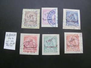 ALBANIA 1913 USED SC 41-46 MI. 29-34 SET  XF  $510 (154)