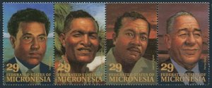 Micronesia 177 ad strip,MNH.Michel 298-301. Local leaders,1993.