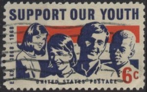 US 1342 (used) 6¢ Support Our Youth (1968)