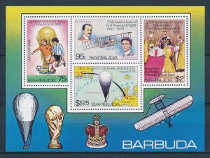 [112173] Barbuda 1978 World Cup football soccer First flight balloon Sheet MNH