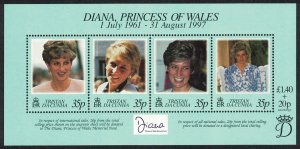 Tristan da Cunha Diana Princess of Wales Commemoration MS 1998 MNH SG#MS637