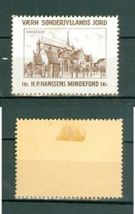 Denmark.  1920 +_Poster Stamp. MH. H.P. Hansen. Protect Southern Jutland. Haders