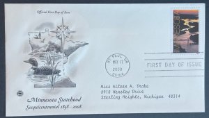 MINNESOTA STATEHOOD MAY 17 2008 ST PAUL MN ARTCRAFT FIRST DAY COVER (FDC)