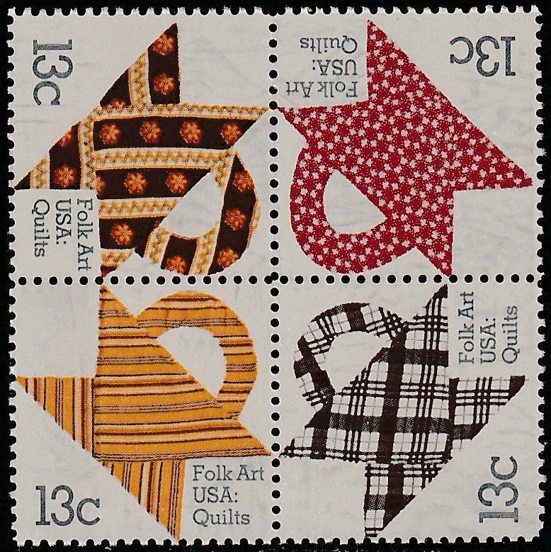 1748a MNH block of 4 Quilts, American Folk Art Series - no per item S&H fee