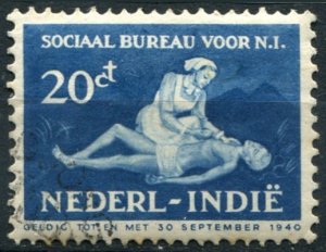 Netherlands Indies Sc#B47 Used, 20c (+ 5c) dk bl, Bureau of Social Service (1...