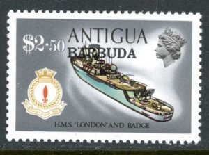 Barbuda 128 LH sideways watermark ship LH mint       (Inv 001443.)