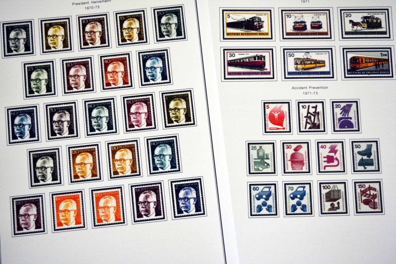 COLOR PRINTED GERMANY BERLIN 1948-1990 STAMP ALBUM PAGES (76 illustrated pages)