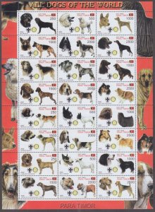 EAST TIMOR (TIMOR LESTE) # ett004 (unlisted) SHEET 4 of 24 DIFFERENT DOGS