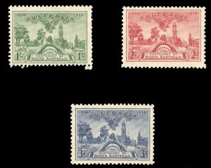 Australia #159-161 Cat$36.40, 1936 Centenary of South Australia, set of three...