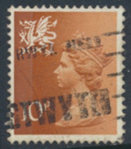 GB Wales   SC# WMMH13  SG W28  Used 2 phosphor bands see details & scans